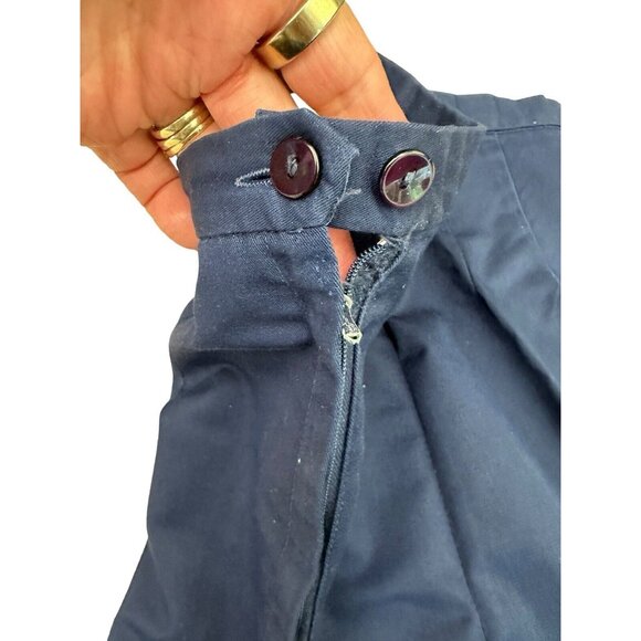 Vintage Permanent Press High Waisted Side Zip Ladies Navy Blue, Side Pocket - Picture 13 of 15